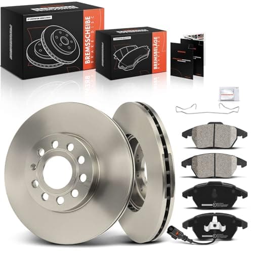 Image of Frankberg Brake Kit incl. 2x Brake Disc + 4x Brake Pad Front Compatible with Golf VI 5K1 Golf V 1K1 Golf VI Variant AJ5 Yeti 5L Replace# JZW615301J,5C0615301A