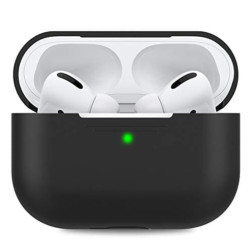 Image of AHASTYLE AirPods Pro Case Protective Cover [Front LED Visible] Compatible with Apple AirPods Pro 2019 (Without Carabiner, Black)