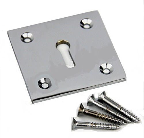 Image of Frelan Jedo Square Keyhole Cover Escutcheon 50mm x 50mm + Screws (Satin Chrome)