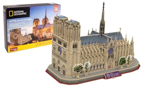 Image of EXPLORA - Notre Dame De Paris - 3D Puzzle - 540202-128 Pieces - Historical Monument - Level 5 - Without Glue Or Scissors - Paris - Construction - National Geographic License - From 8 Years
