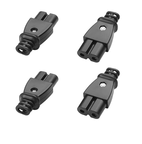 Image of YAODHAOD C8 Panel Mount Plug C7 Repair Plug IEC Inlet Module Power Connector Socket Straight 230V - 250V AC 2.5A Device Plug Socket AC Screw Mount Adapter (C7)
