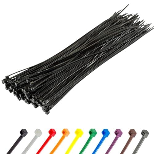 Image of Gocableties Black Cable Ties, 200mm x 2.5mm, Pack of 100, 8" Premium Nylon Zip Ties, Multi-Purpose Plastic Tie Wraps, Secure Self-Locking Mechanism, for Home, Garden, Office and DIY