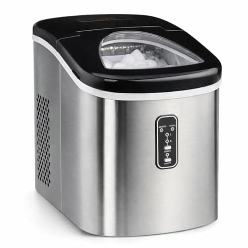 Image of Cooks Professional 14KG Ice Maker Machine with Scoop | Countertop Ice Cube Maker for Home, Kitchen, Bar | Large Capacity 2.2L Water Tank | Quick and Easy with 2 Ice Size Options | No Plumbing | Silver