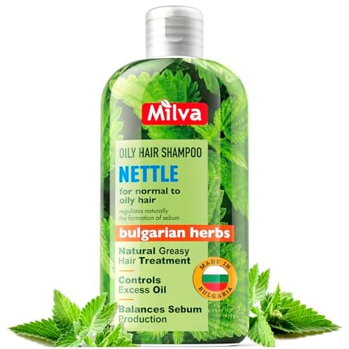 Image of Milva Nettle Shampoo for Oily Hair - 200ml Natural Balancing Shampoo for Greasy Hair and Roots - Degrease Treatment for Oily Scalp - Cleansing, Control Sebum, Oil Reducing, Add Volume and Shine
