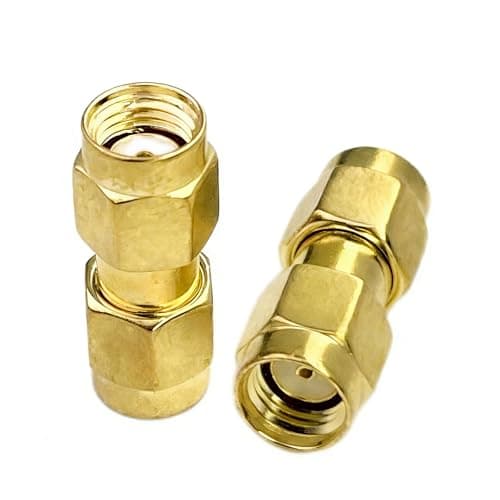 Image of SEYUGOPTI RP-SMA to Male RP-SMA Male Coaxial Adapter Connector Converter for Antenna, signal amplifiers, RF coaxial cables, Router, Low Loss Gold Plated Pack of 2