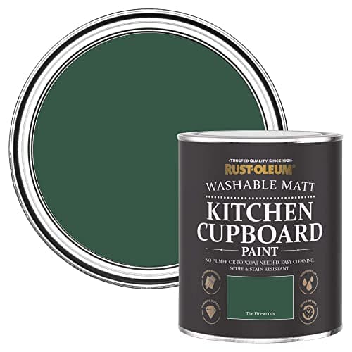 Image of Rust-Oleum Green Kitchen Cupboard Paint in Matt Finish - The Pinewoods 750ML