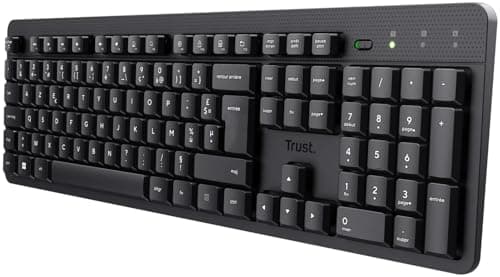 Image of Trust Ody II Silent French AZERTY Wireless Keyboard, Floating Flat Keys, Splash-Resistant, 2.4GHz RF USB Receiver, Keyboard for PC, Laptop, Mac – Black