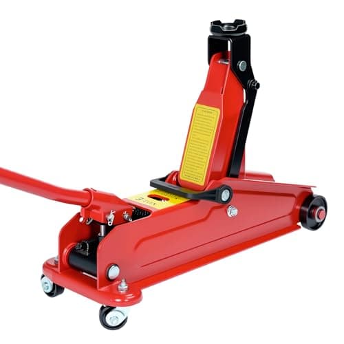 Image of HYCHIKA Car Jack Hydraulic, 3 Tonne Trolley Jack, Trolly Jack, Low Profile Trolley Jack, Lifting Range 135-370mm, with Swivel Casters, for Cars, SUV, Tire Replacement