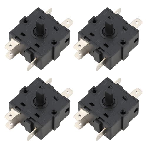 Image of ECSiNG 4X 5Pin Heater Rotary Switch 3NC+1NO 360 Degree 16A 250V for Fan Heater Home Appliance