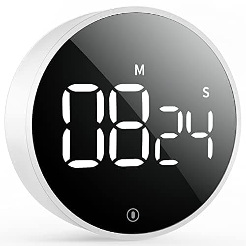Image of VOCOO Digital Kitchen Timer: Magnetic Countdown Countup Egg Timer with Large LED Display Adjustable Volume and Brightness, Easy to Use for Kids Elderly, Perfect for Classroom Home Work (white)