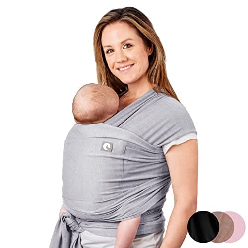 Image of Baby Sling Wrap with Large Front Pocket - Naturally Soft Baby Wrap Carrier - Cotton Baby Sling Carrier from Birth - Newborn to Toddler Carrier - The Pocket Wrap™ by Trekki (Grey)