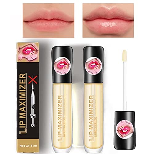 Image of Lip Balm Plumping Lip Gloss,Clear Lip Oil Waterproof Liquid Lip Plumper Strong Moisturize Lipstick Long Lasting Nutritious Lip Plumper Makeup Set (Peach -2PCS)