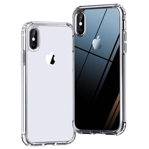 Image of ONES for iPhone Xs/X Slim Case Clear, [PC + TPU Hybrid][Military-Grade Drop Protection][Anti-Yellowing], Shockproof Silicone Hard Cover, Transparent Case