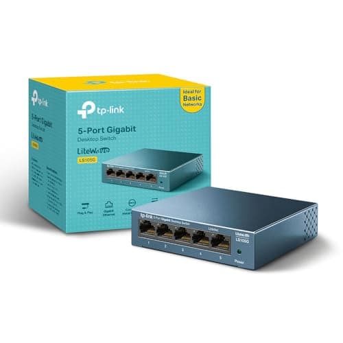 Image of TP-Link LS105G 5 Port Gigabit Network Switch, Metal Case, Energy-Saving, Plug & Play, Ethernet Switch, Ethernet Splitter, Desktop or Wall Mount, Silent Operation, Support QoS