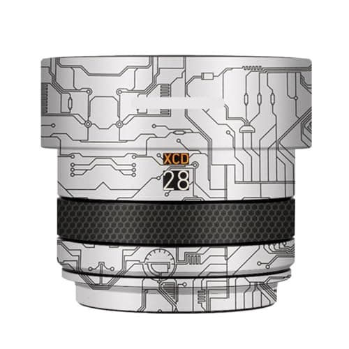 Image of 28P F 4 Lens Skin Vinyl Wrap Film Camera Protective Sticker for Hasselblad XCD 28mm F4 Photography Accessories(Circuit White)