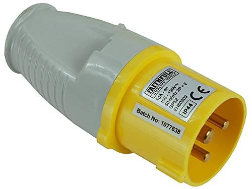 Image of Faithfull FPPPLUG110 Yellow Plug 110V 16A Replacement for 110v Trailing Leads