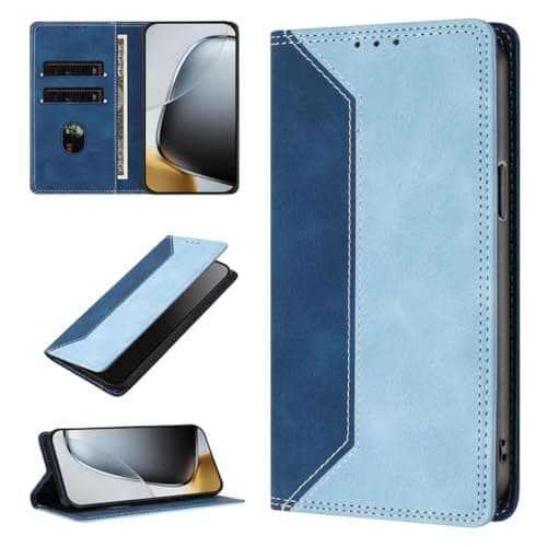Image of JLHYYXH Compatible with Asus Zenfone 10 5G, RFID Blocking Splicing Leather Wallet Kickstand Shockproof Cover Phone Case for Asus Zenfone 10 5G-Light Blue