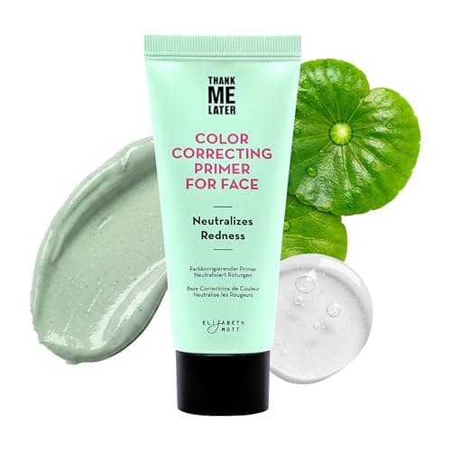 Image of Elizabeth Mott Thank Me Later Color Correcting Face Primer w Niacinamide, Neutralizes Uneven Skin Tone and Facial Redness - Grips Makeup for Long-Lasting Wear and a Hydrating Glow - Cruelty-Free, 30g