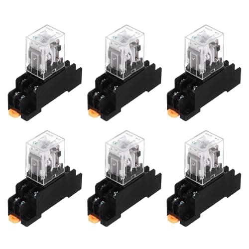 Image of sourcing map 6Pcs DC 24V Electromagnetic Power Relay, 8-Pin 5A Power Coil Relay with LED Indicator and Socket Base DPDT 2NO 2NC - MY2NJ for Industrial, Home Appliances and DIN Rail System