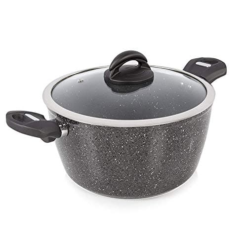 Image of Tower T81272 Cerastone Induction Casserole Dish with Glass Lid, Non Stick Ceramic Coating, Easy to Clean, Graphite, 24 cm