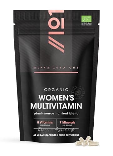 Image of Organic Women's Multivitamins and Minerals - 100% Plant Based - 15 Organic Vitamins & Minerals – 60 Vegan Capsules – Resealable and Recyclable Pouch by Alpha01