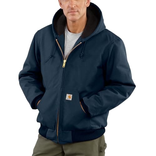 Image of Carhartt Men's 106673 Loose Fit Firm Duck Insulated Active Jacket, Dark Navy, XXL