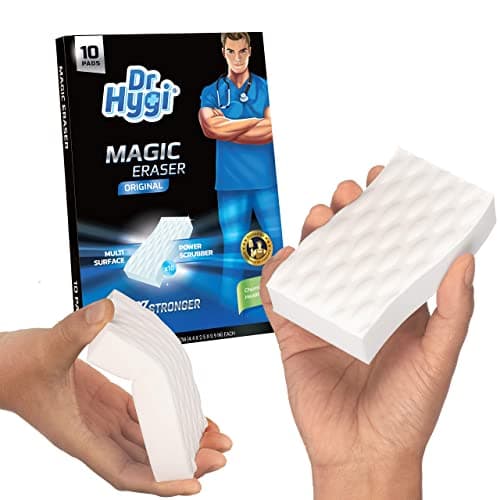 Image of 10 x Magic Erasers by Dr.Hygi™ | Heavy Duty, Chemical-free Magic Sponges For Cleaning | Magic Eraser Sponge for Mark & Stain Remover