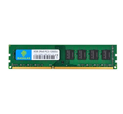 Image of 8GB DDR3, Rasalas 8GB 1600MHZ PC3 12800U 1.5V CL11 2Rx8 PC3 Ram 1600 Dual Rank Unbuffered 240 Pin DDR3 UDIMM Desktop Memory
