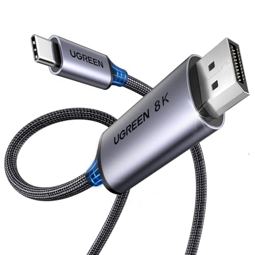 Image of UGREEN USB C to DisplayPort 1.4 Cable 2m Bi-directional 8K@60Hz 4K@240/144/120Hz Type C Thunderbolt DP HDR VRR ALLM G-Sync Compatible with MacBook iMac Mac Mini iPad Pro iPhone 16 Galaxy S25 Ultra