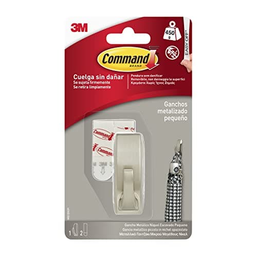 Image of Command 3M MR01-BN Small Modern Reflections Polished Nickel Metal Hook