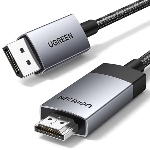 Image of UGREEN 4K@60Hz DisplayPort to HDMI Cable 6.6FT Uni-Directional HDR Active Aluminum& Braided DP 1.2 to HDMI 2.0 Converter for Multi-Screen Compatible with Monitor, Projector, Dell, HP, AMD, NVIDIA (2M)