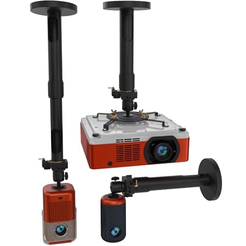 Image of PropVue Universal Projector Mount - Adjustable Ceiling or Wall Mount for Office & Home Mini Projectors - Full Motion, Easy Installation, 360° Swivel, Extendable Length 13.8" to 21"