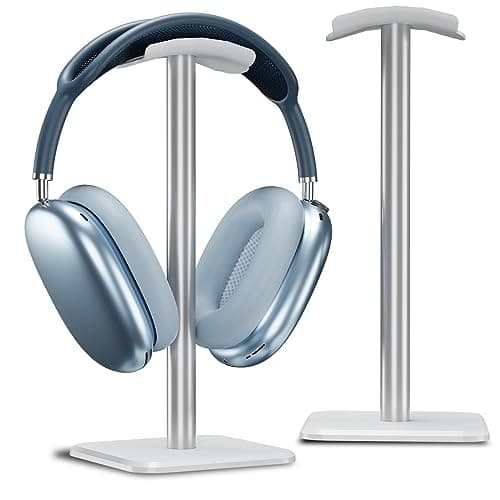 Image of Alyvisun Headphones Stand [Weighted Base & Taller Height] Headset Holder Stand, Universal Headset Desk Hook for All Gaming Headset/Desktop Earphones, Silver