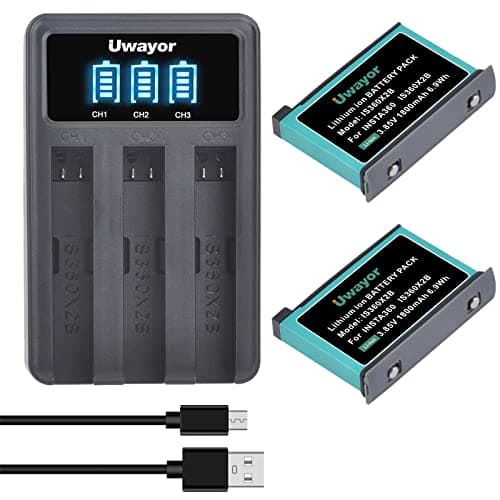 Image of Uwayor Insta360 ONE X2 Battery Charger 2Pcs Battery for Insta360 ONE X2 and USB 3-Channel Charging Station compatible with Insta360 ONE X2