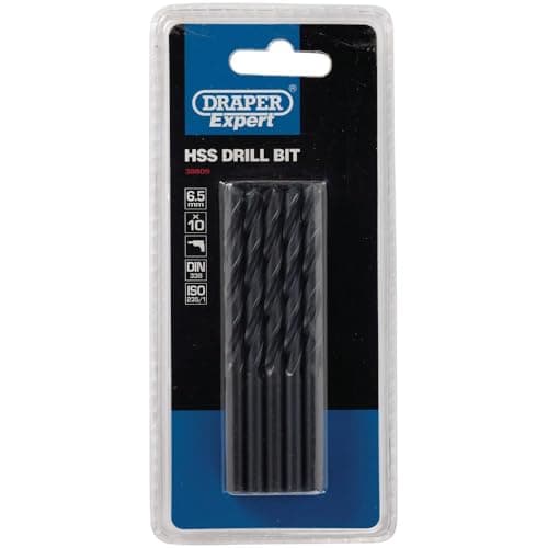 Image of Draper 38809 Expert HSS Drill Bit, 6.5mm Ø, Pack of 10 , Blue