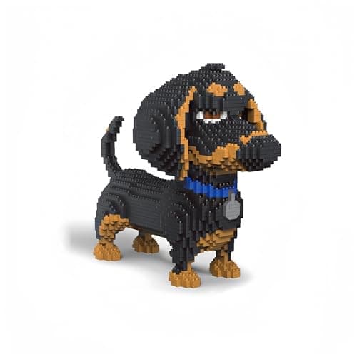 Image of alltogetho Celebrate your love for dogs with a 9 inch length Micro Mini Model Dachshund Building Block Set: Educational and Recreational Toys