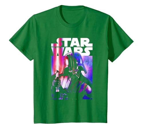 Image of Star Wars Darth Vader Light Saber Glow T-Shirt, Youth, Kelly Green, 4T