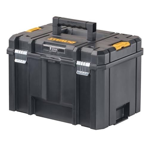 Image of DEWALT TSTAK Tool Box, Extra Large Design, Removable Tray for Easy Access to Tools, Water and Debris Resistant (DWST17806)