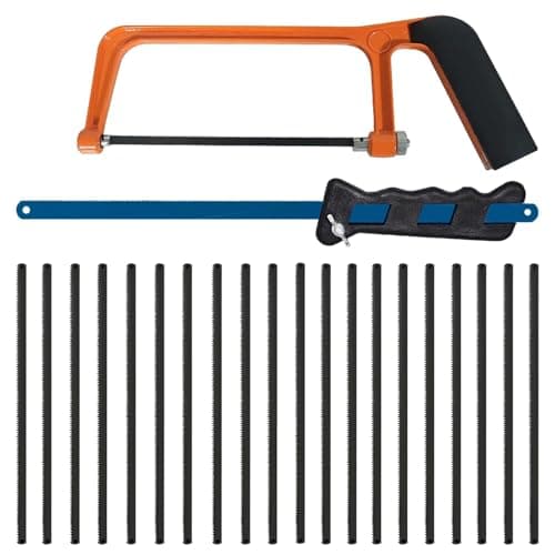 Image of 2PCS Junior Hacksaw Set, Hacksaw for Metal Cutting with 20 Replacement Blades, Small Cutting in Tool for DIY & Home Projects, Ergonomic Plastic Saw with Steel Blade