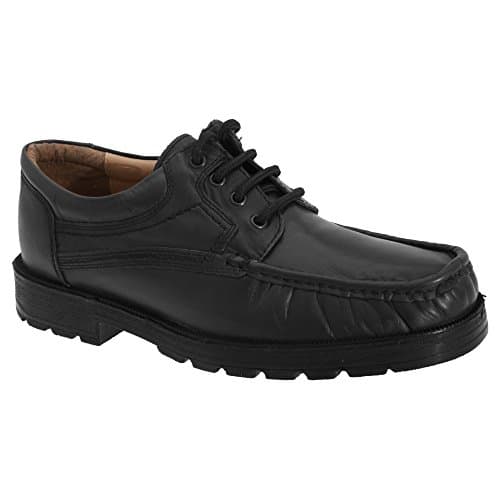 Image of Roamers Mens Softie Leather 4 Eye Apron Gibson Shoes (11 UK) (Black)