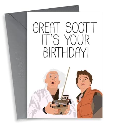 Image of Great scott back to the future birthday card