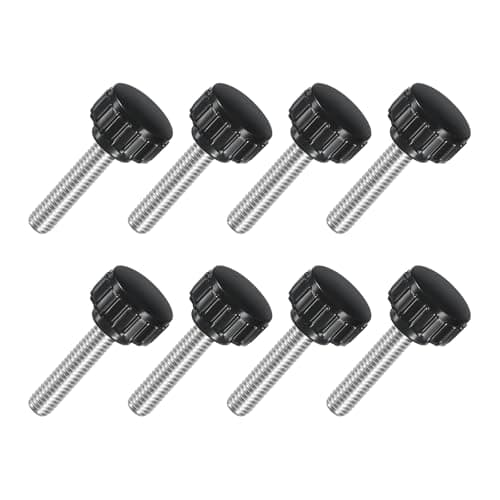 Image of sourcing map 8Pcs M6 x 25mm Knurled Clamping Knob, 304 Stainless Steel Thumb Screw Clamping Knob Round Hand Threaded Hand Bolt Stud Knob 18mm Dia for Machinery