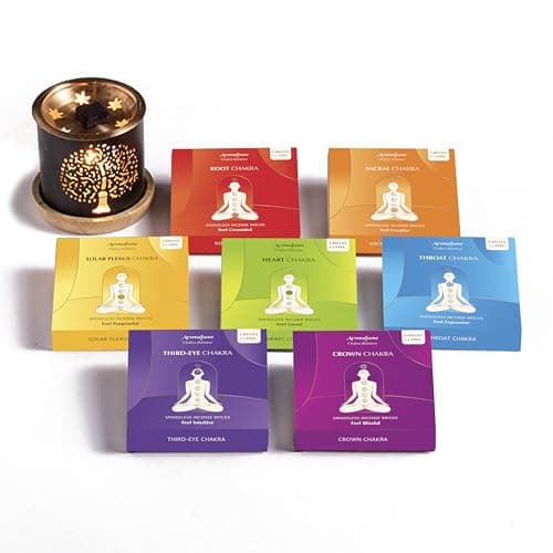 Image of Aromafume 7 Chakra Incense Brick Super Set | 63 bricks & Tree of Life Burner | Smokeless Incense Set for Chakra Balance | Yoga & Meditation Gifts