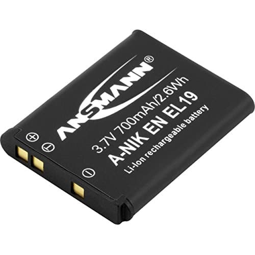 Image of ANSMANN Li-Ion 3.7V Camera Battery Replacement For EN-EL19 [Pack of 1] Compatible with Nikon Cameras Including Nikon Coolpix A100, COOLPIX S6400, Coolpix W100 & Many More - 5 Year Warranty