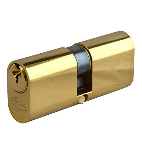 Image of ASEC 5-Pin Oval Double Cylinder - 60mm 30/30 (25/10/25) Polished Brass