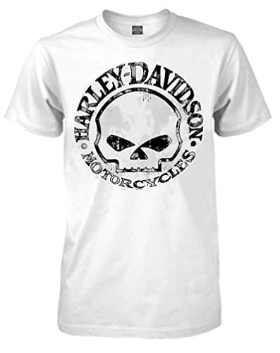 Image of Harley-Davidson Men's T-Shirt, Willie G Skull Short Sleeve Tee, White 30296643, White, 3XL
