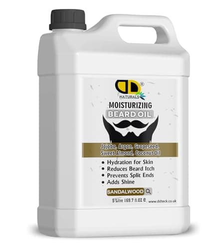 Image of Moisturizing Beard Oil for Men With Sandalwood Fragrance – Promotes Beard Growth, Conditions & Nourishes, hydrates Skin, Repairs Dry Beard – Grooming & Styling Beard Care (5 Litter)