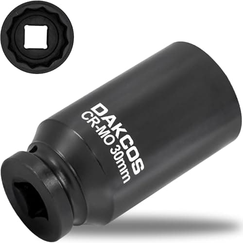 Image of DAKCOS 30mm Socket 1/2" Drive 12 Ponit Impact Wrench Deep Socket Drive Shaft Tool Power, CR-MO