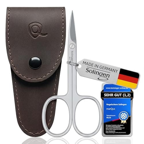 Image of marQus | Premium Nail Scissors from Solingen, Germany | Extra Sharp with Curved Edge and Nail Scissors Case – Fingernail Scissors and Nail Scissors Toenails – Also Suitable for Left-Handers