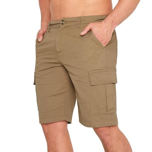 Image of CityComfort Mens Shorts Lightweight Combat Cargo Shorts with Pockets Breathable Cotton Summer for Work Casual Holiday (Beige, XL)